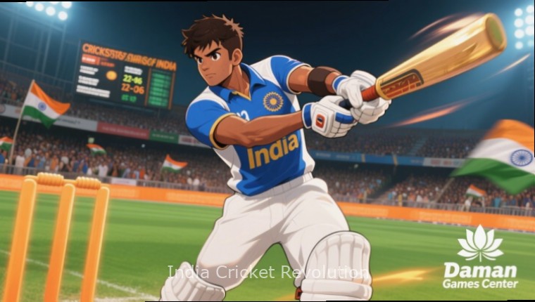 India Cricket Revolution - Features India Cricket Revolution features showcase with different game modes and India Cricket Revolution watermark